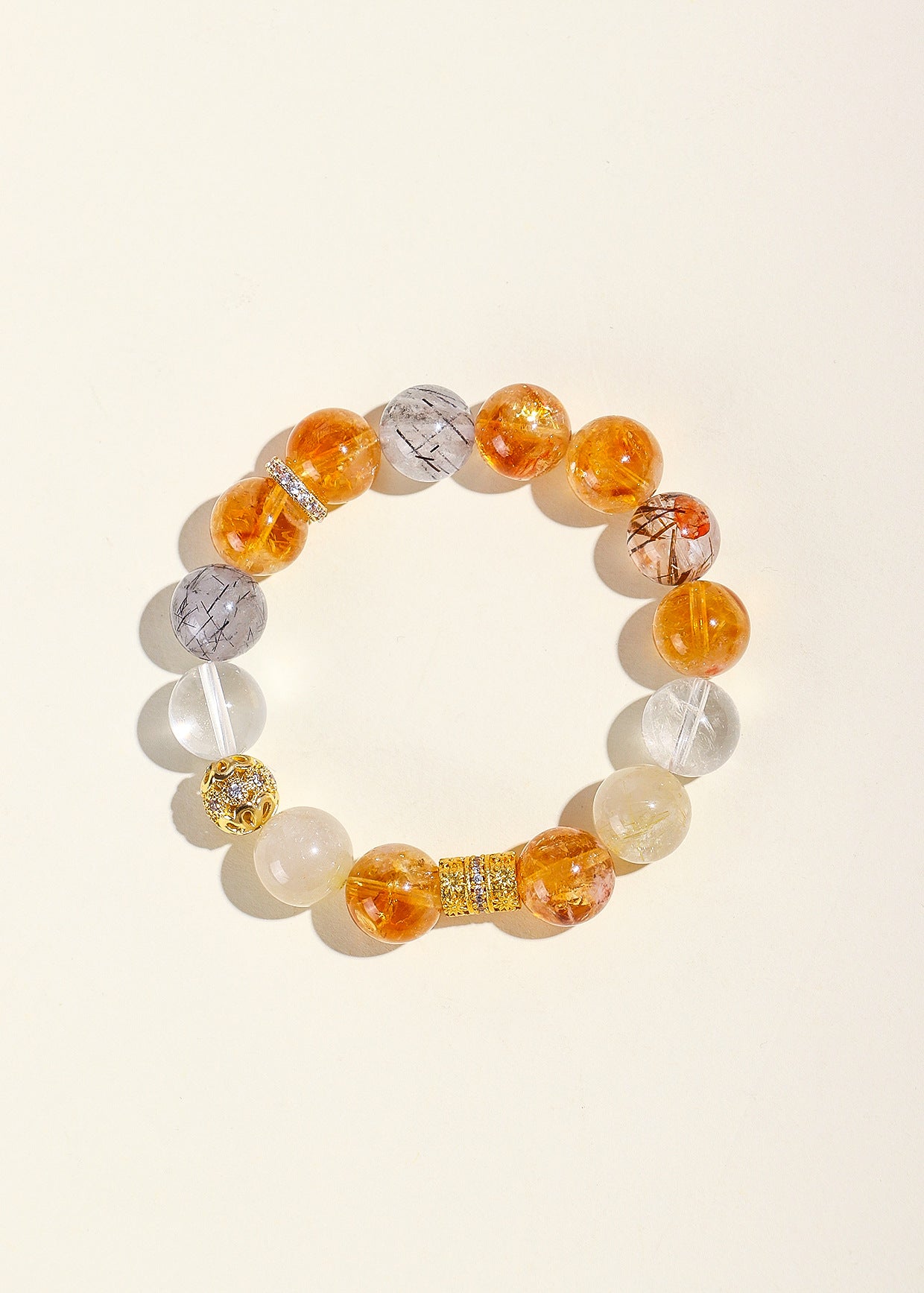 Planderful Fortune's Favor Bracelet – Elegant Black Gold Super Seven Crystal Design