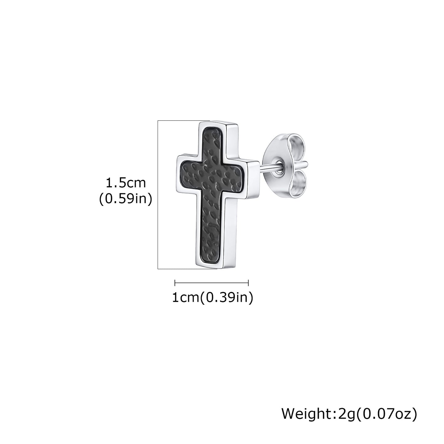 Planderful Men's Stainless Steel Hammer Cross Earrings