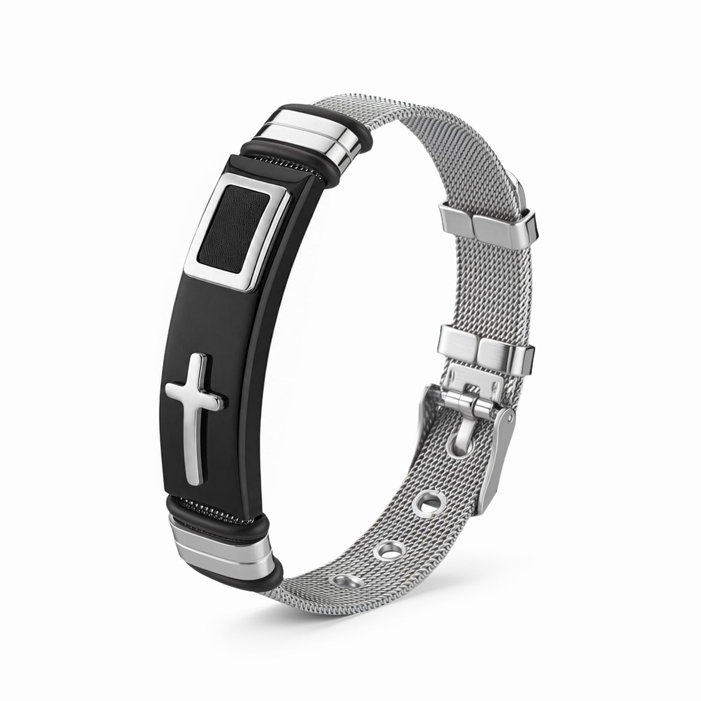 Stainless Steel Cross Bracelet Adjustable Unisex Premium Jewelry By Planderful Everyday Genie For Men And Women