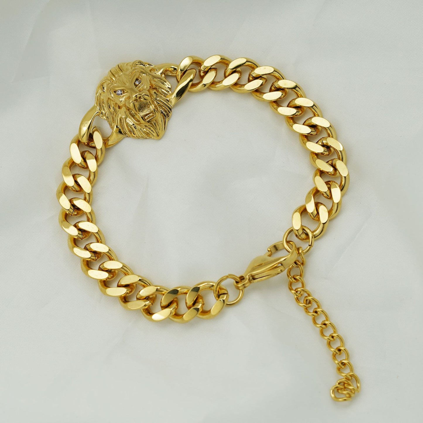 Planderful Durable Titanium Steel Lion Head Bracelet For Men Unisex Hip Hop Jewelry Bold Protection