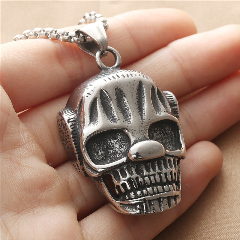 Personalized Punk Titanium Steel Skull Pendant Necklace for Men - Retro Domineering Design