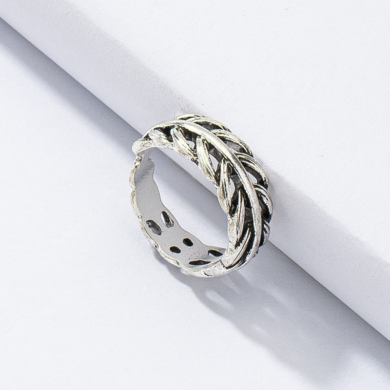 Unique Vintage Leaf Hollow Ring from Vienna Verve Collection