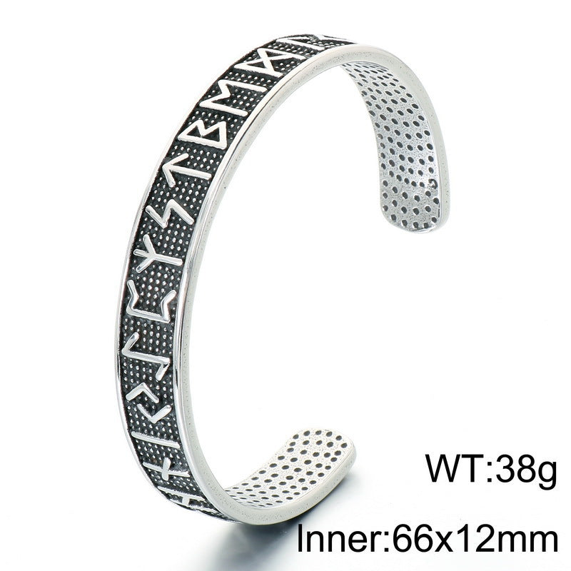 Nordic Viking Rune Rune Thor's Hammer Open Bracelet Celtic Knot Life Tree Stainless