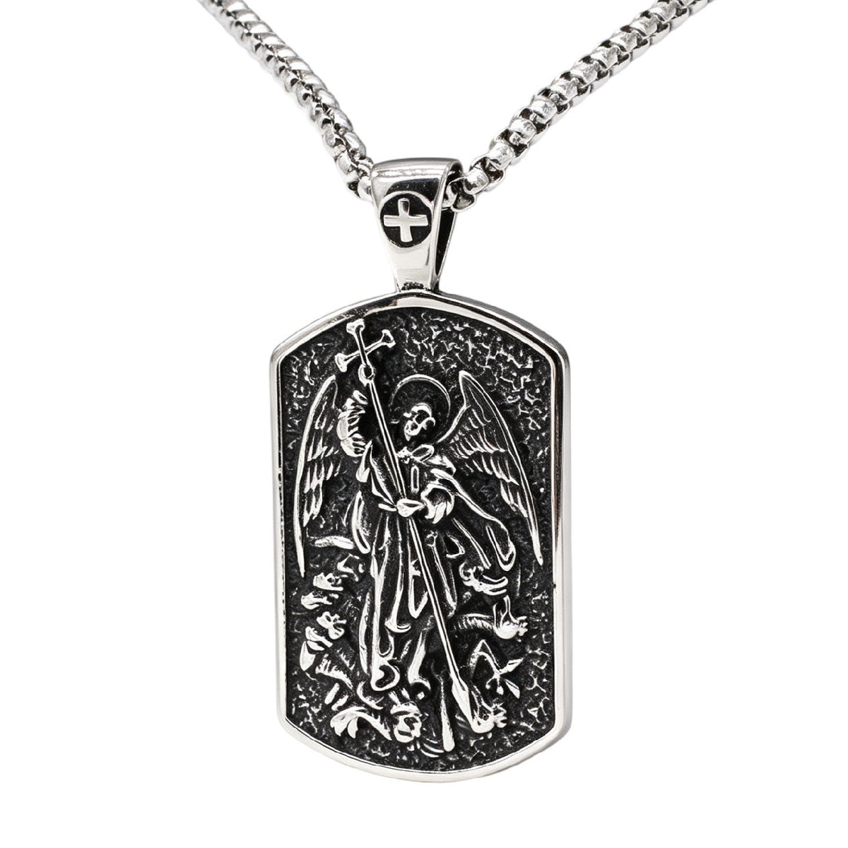 St. Michael Angel Titanium Steel Pendant Necklace