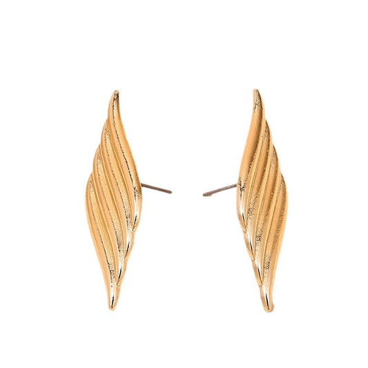 Leaf Texture Stud Earrings - Vienna Verve Collection by Planderful