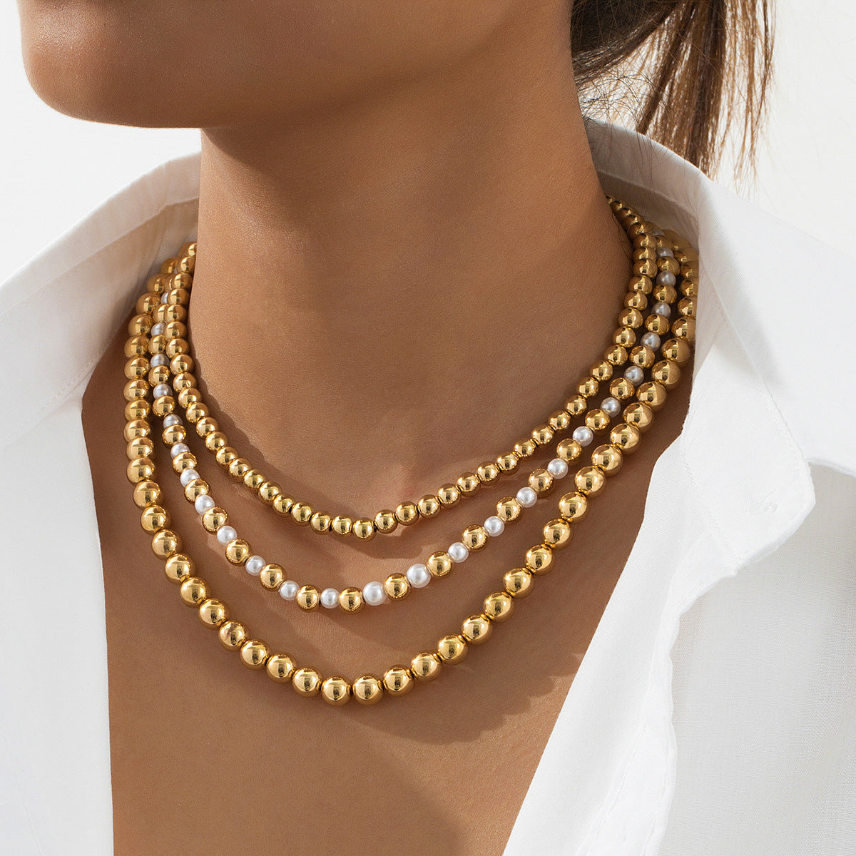 Planderful Vienna Verve Necklace – Chic Multi-Layer Metal Chain Design