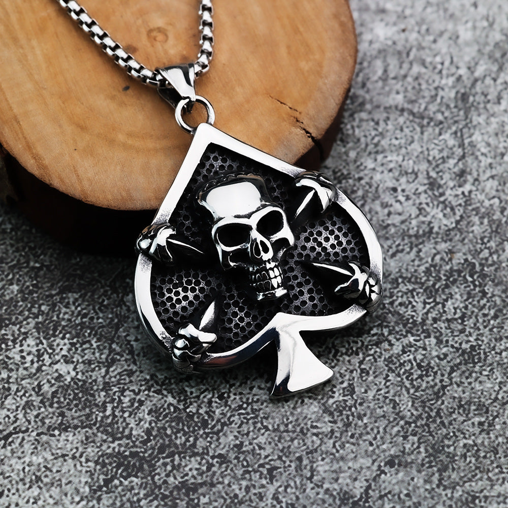 Cross-Border Viking Pendant Skull Spade for Men Jewelry