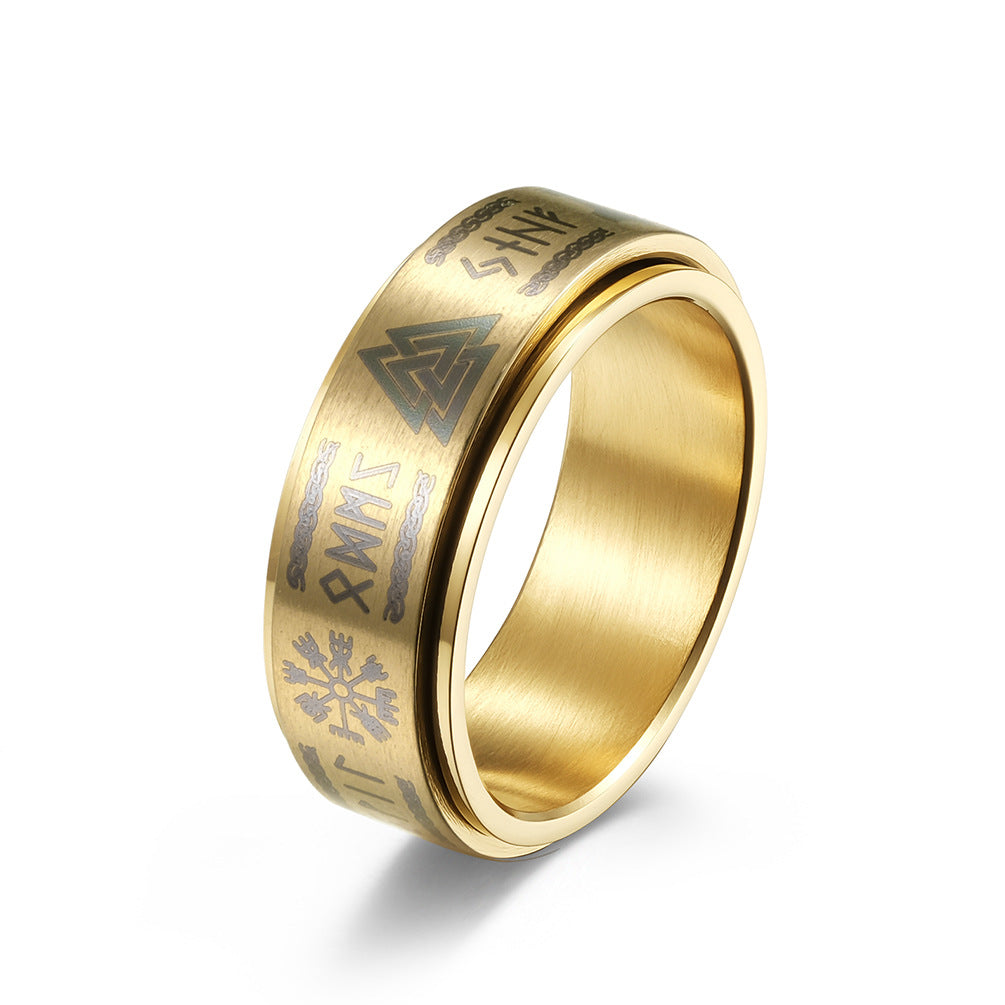 Planderful Viking Infinity Rotatable Stainless Steel Ring for Men and Women Unisex Gift