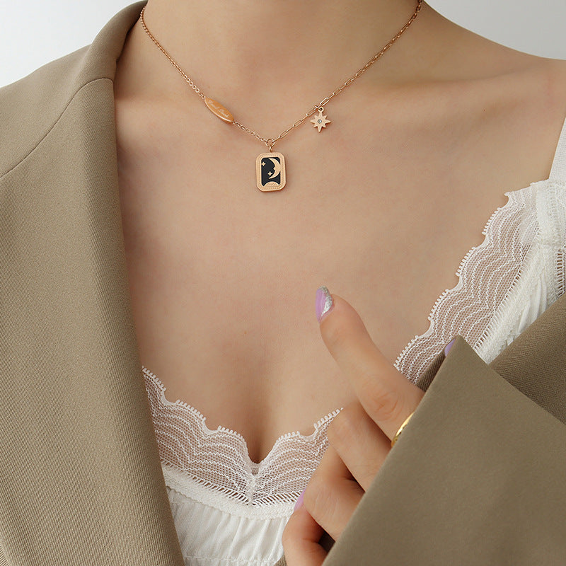 Celestial Harmony Titanium Steel Jewelry Set with Gold Plating