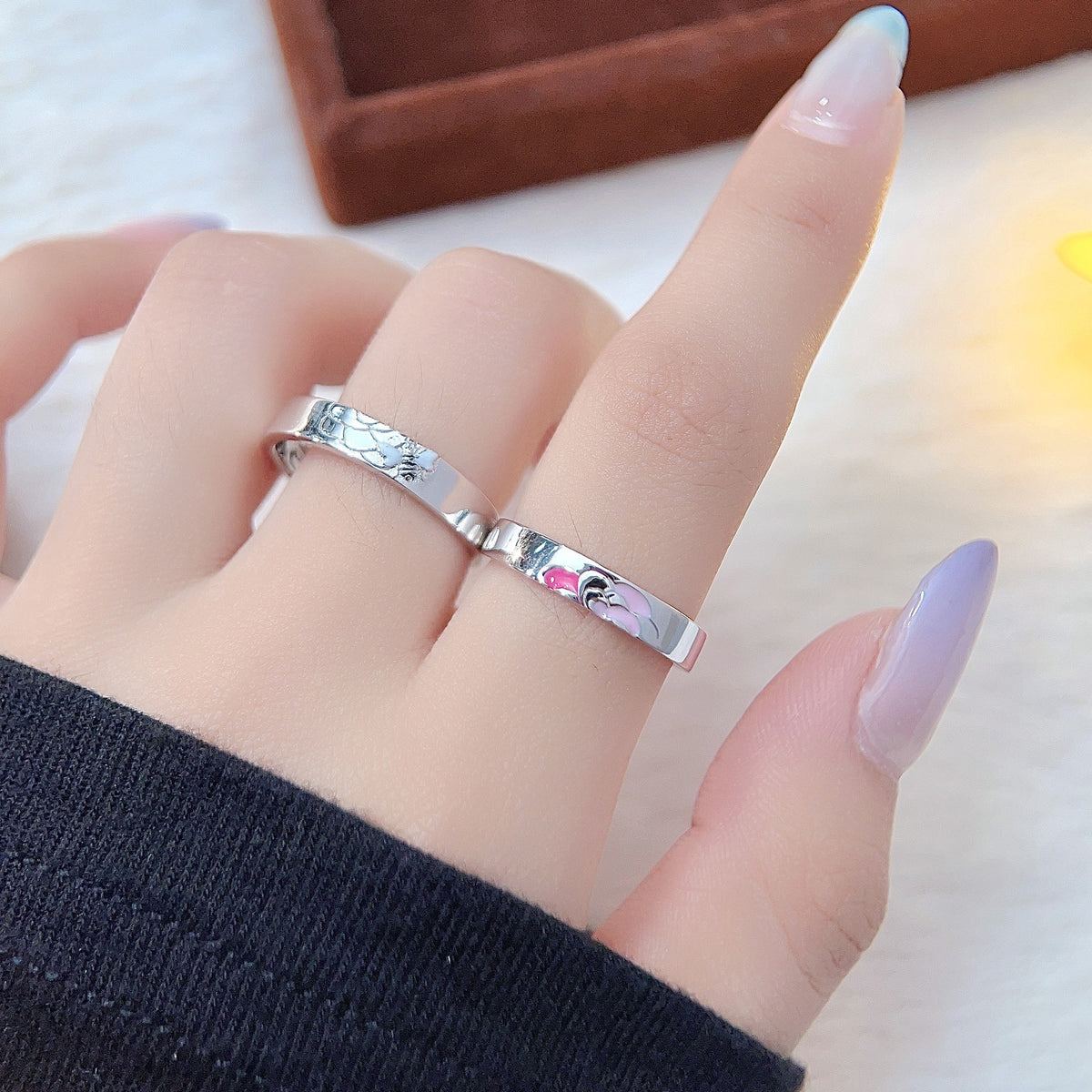 Female Pair S925 Sterling Silver Women's Ring