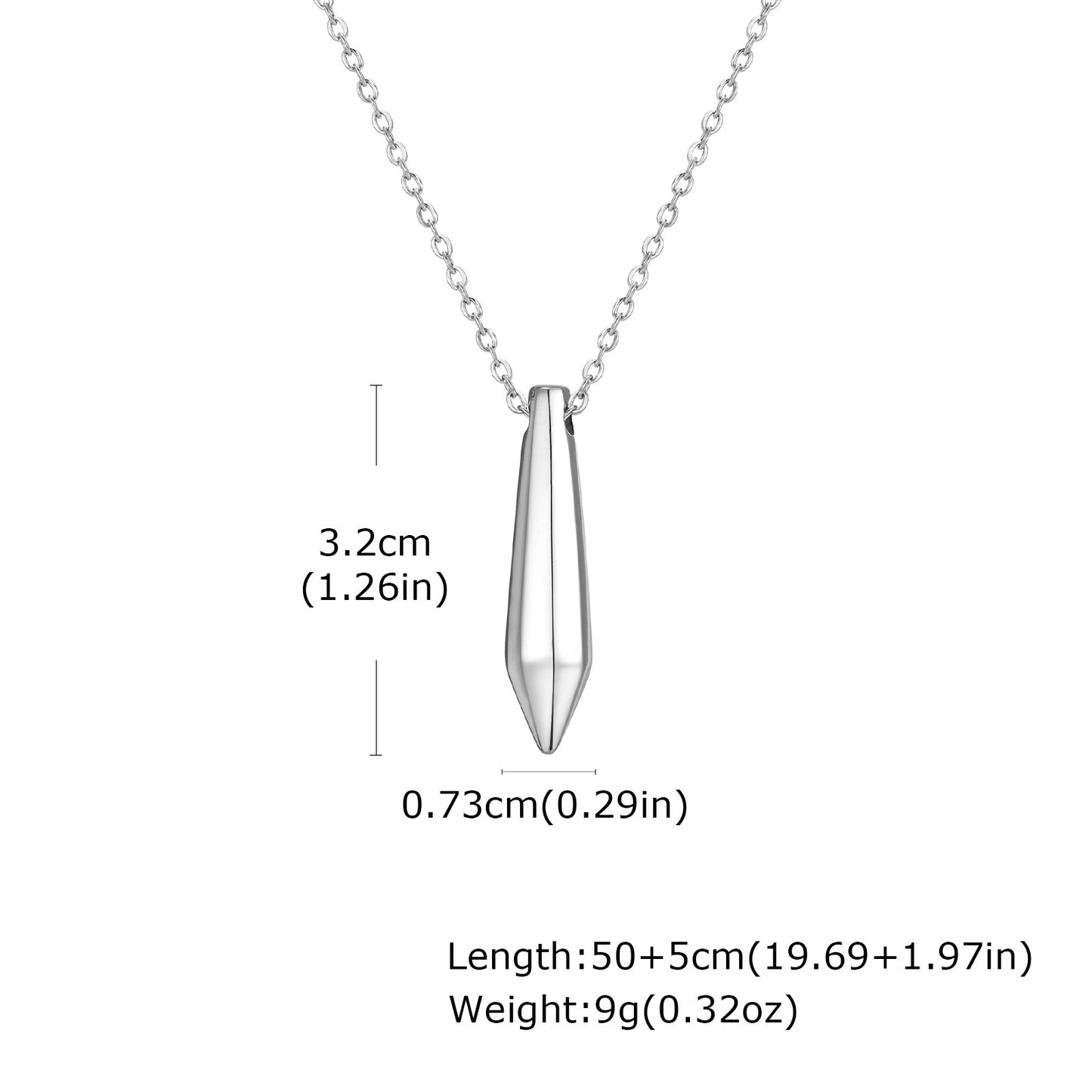 Planderful Mens Stainless Steel Droplet Necklace Trend