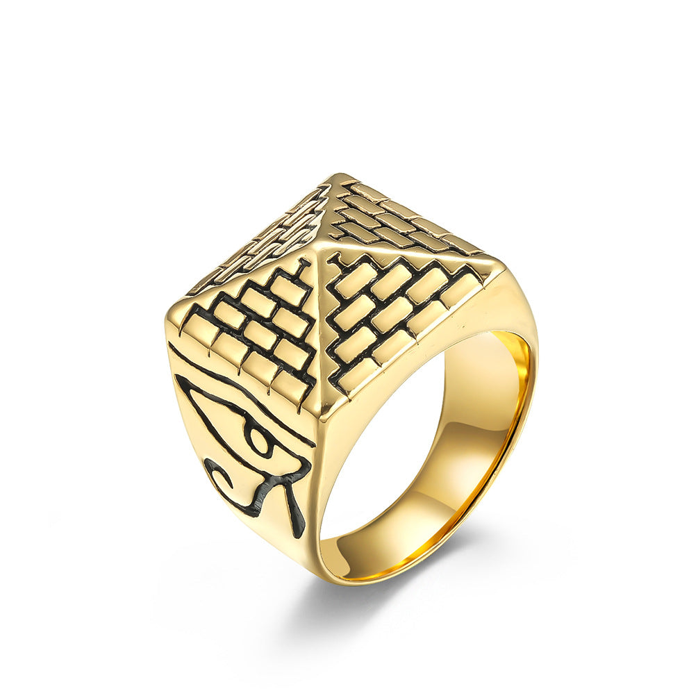 Egyptian Eye of Horus Pharaoh Ring for Discerning Men