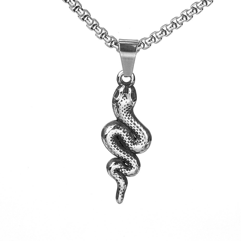 Fashion European And American Neckwear Retro Snake Pendant Necklace For Men