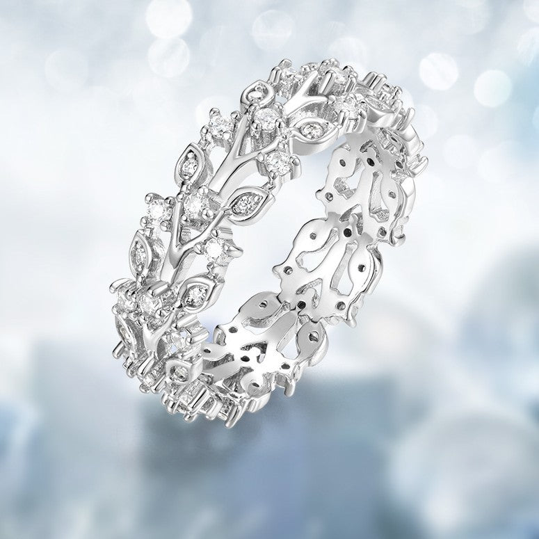 Planderful Leaf Moissanite Sterling Silver Ring