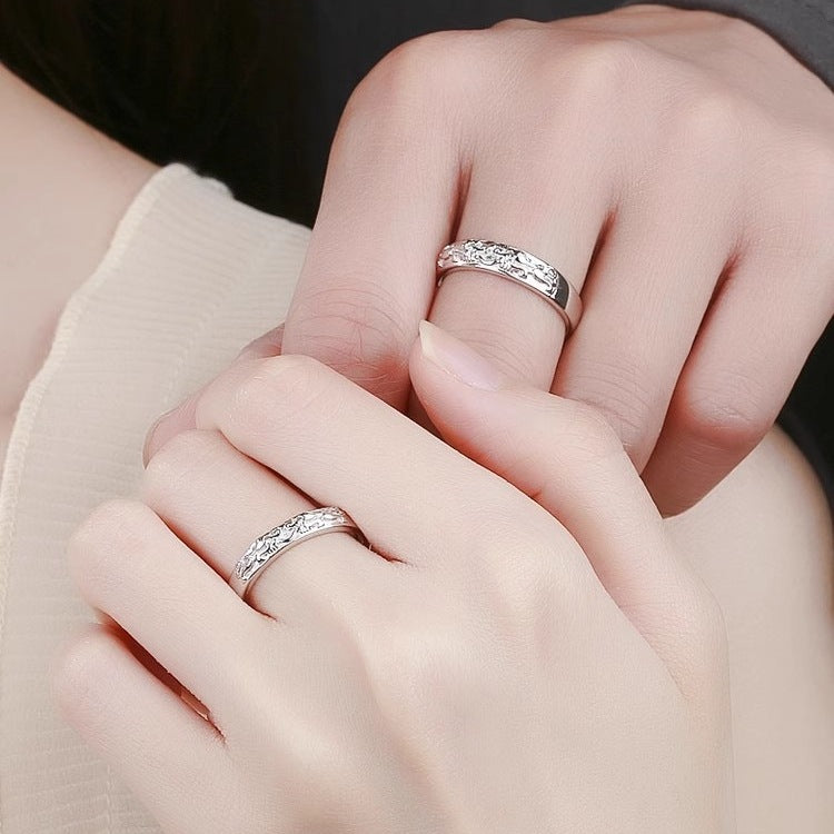 925 Sterling Silver Pixiu Couple Ring for Men and Women