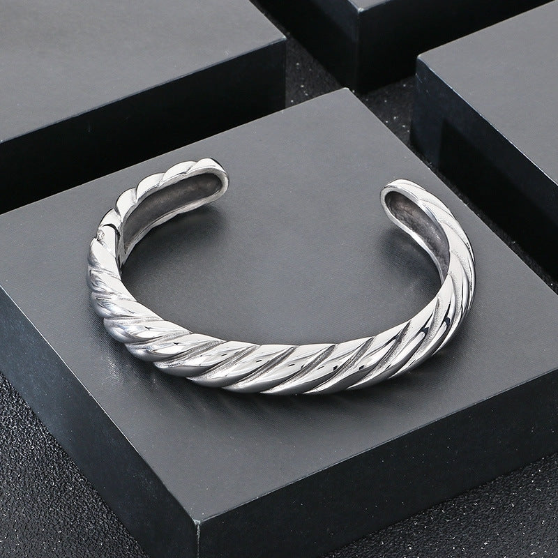 Planderful Men C Shaped Hipster Bracelet 18k Gold Plated