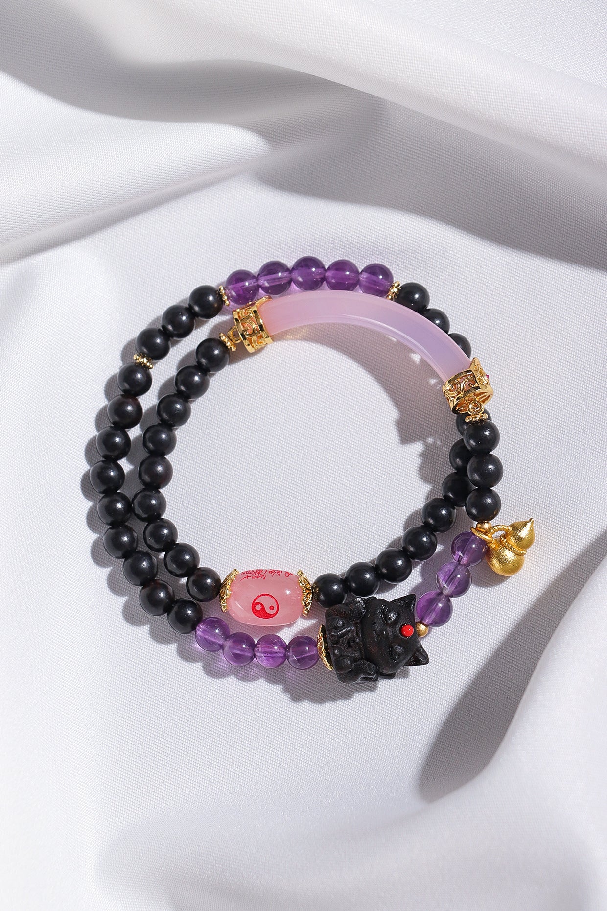 Planderful Fortune's Favor Bracelet – Original Design with Pink Agate and Amethyst