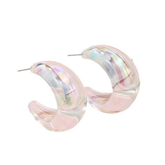 Cute Retro Vienna Verve C Ring Stud Earrings with Sweet Small Fresh Design