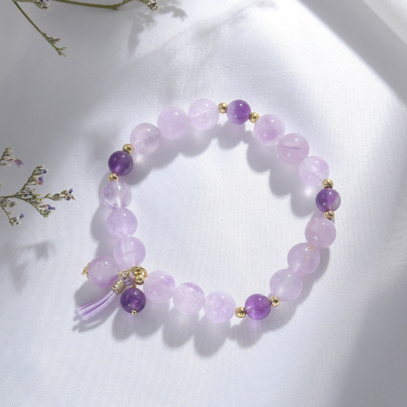 Romantic Lavender Amethyst Crystal Bracelet – Exquisite Sterling Silver Design