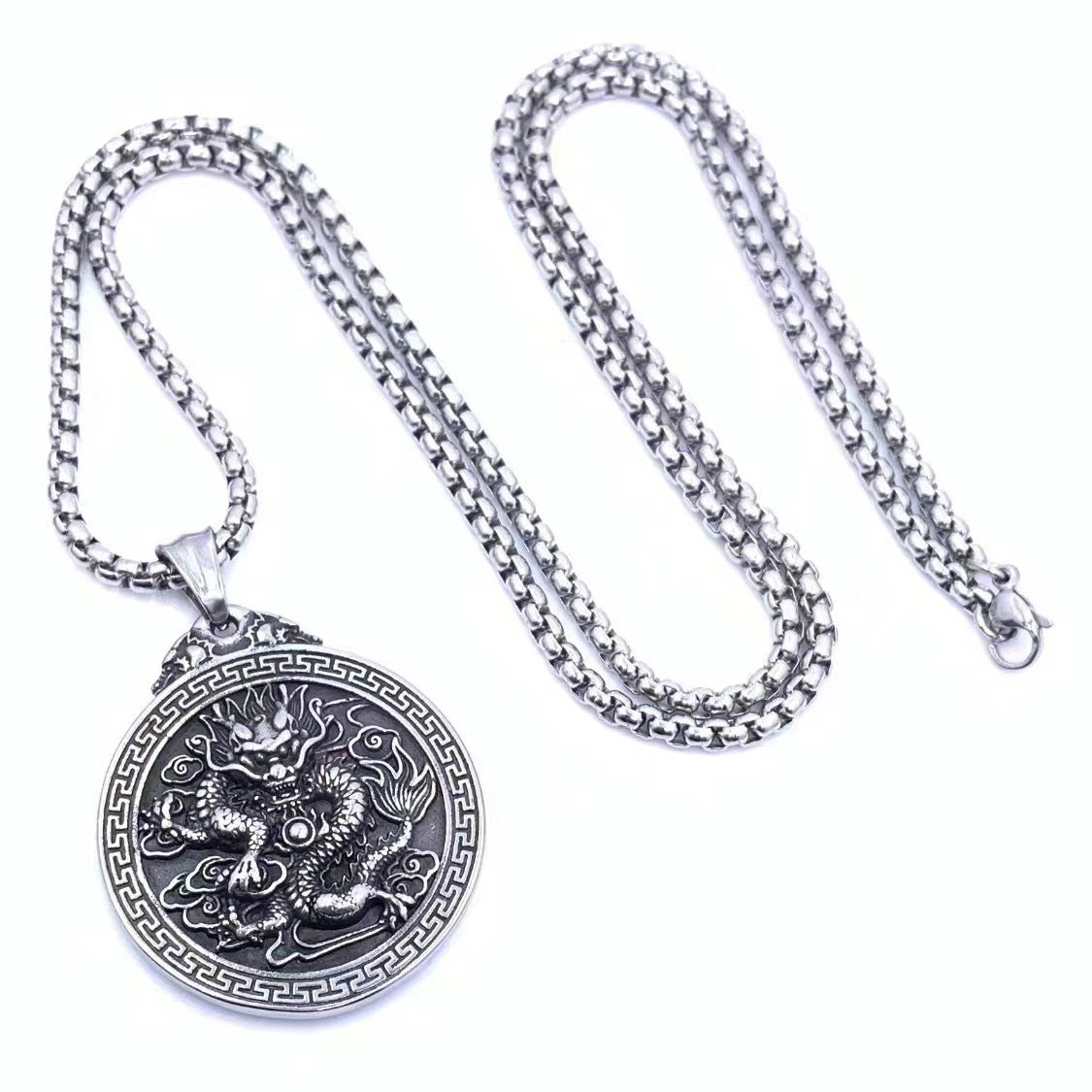 European And American Retro Jewelry Stainless Steel Dragon Pendant