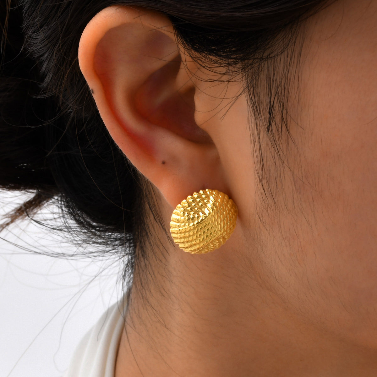 Modern Gold-Tone Stainless Steel Earrings