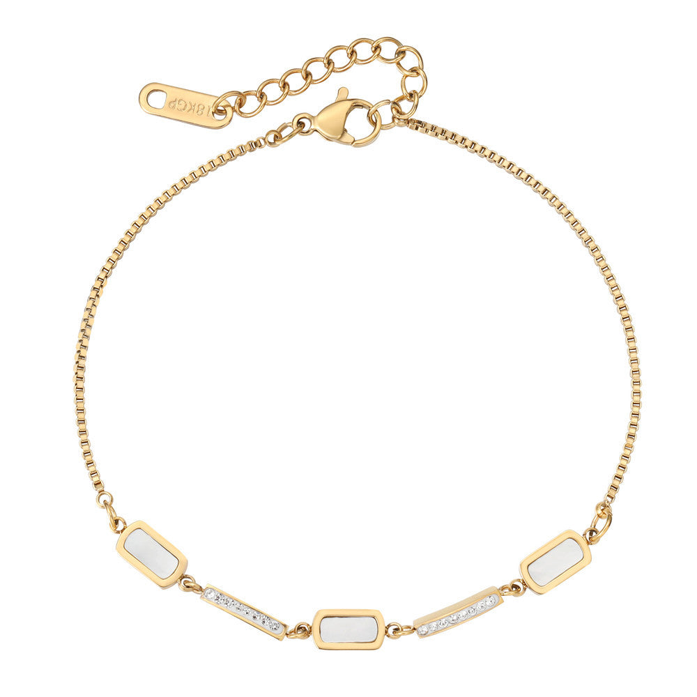 Planderful Shell Bracelet Rose Gold For Women Minimalist Everyday Genie Jewelry Chic