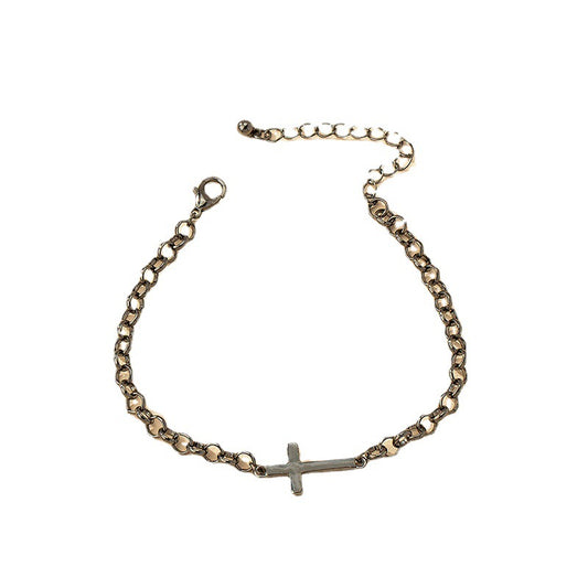 Elegant Vienna Verve Black Cross Bracelet - Premium Metal Jewelry Piece
