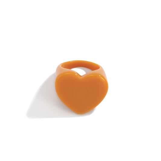 Peach Heart Macaron Countryside Style Ring for Cross Border Jewelry - French Handcrafted Design