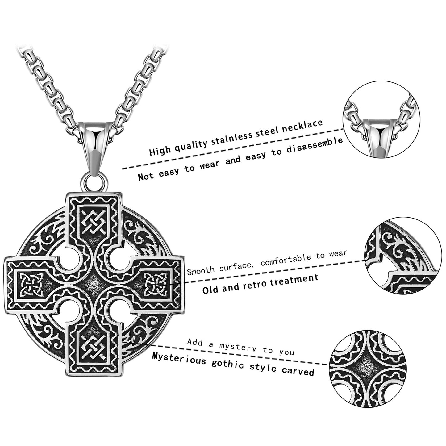 Titanium Steel Necklace - Vintage Nordic Viking Cross Celtic