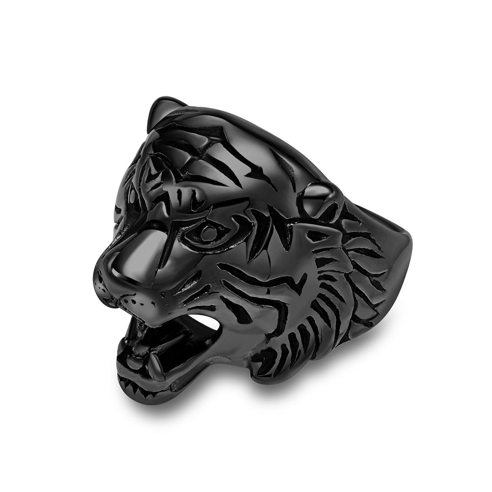 Tiger Head Stainless Steel Ring For Men Planderful Retro Wrench Style Bold Durable Gift