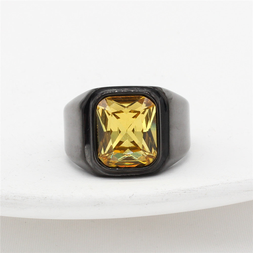 Planderful Zircon Titanium Steel Ring For Men And Women Unisex Smooth Surface Protection Statement