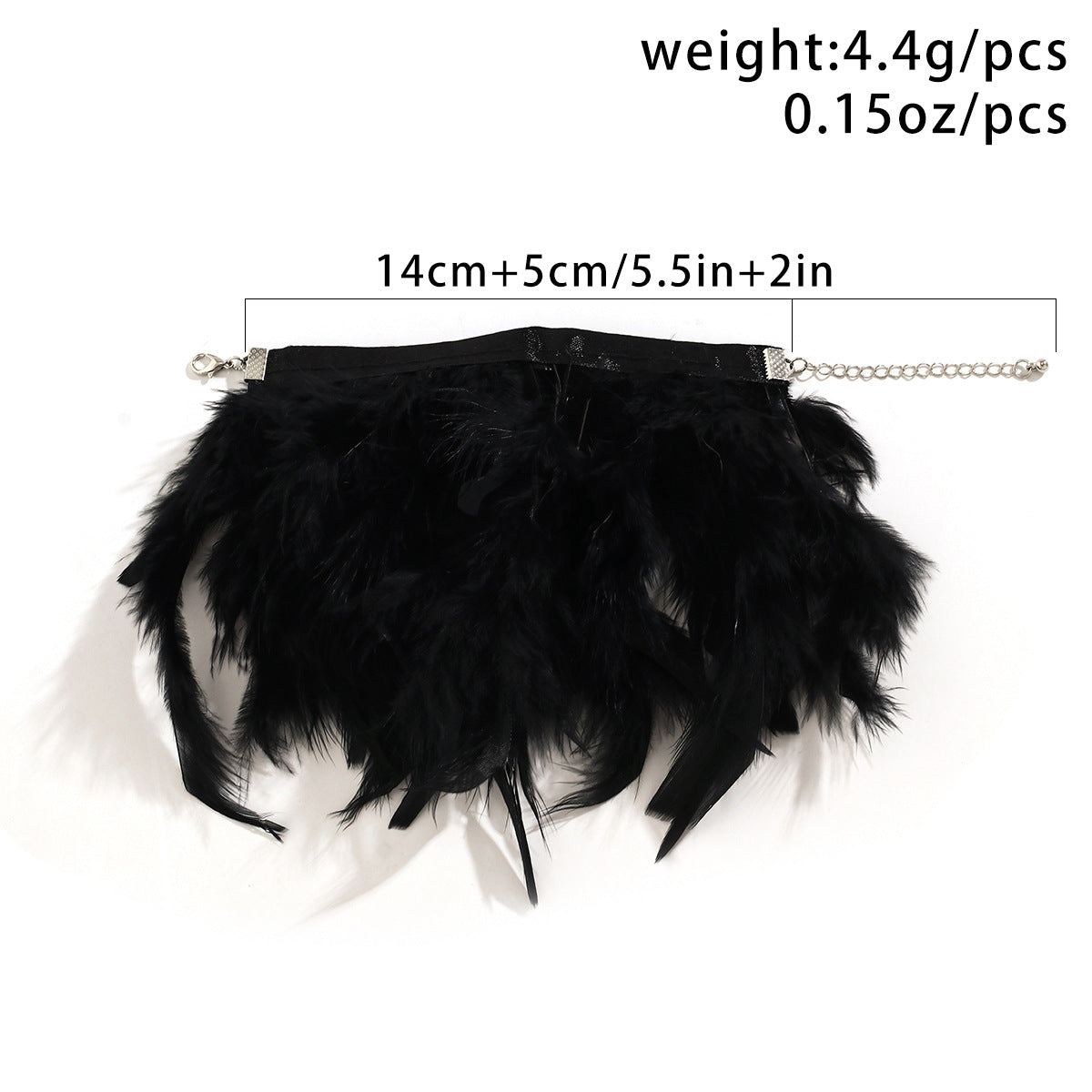 European and American Gothic Party Feather Choker Necklace with Ribbon