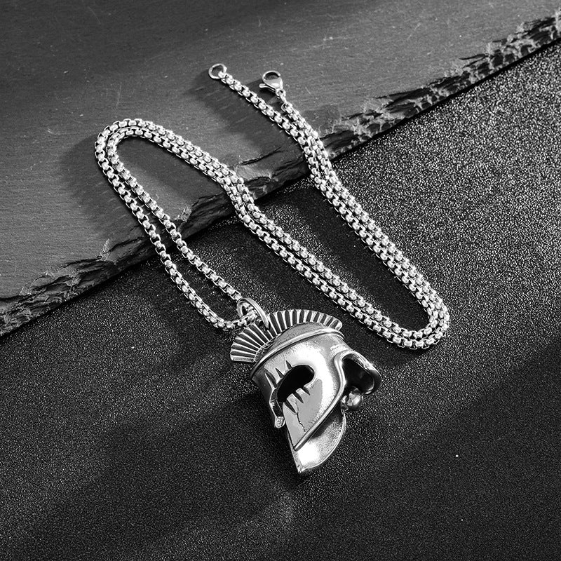 Roman Warrior Stainless Steel Pendant Necklace