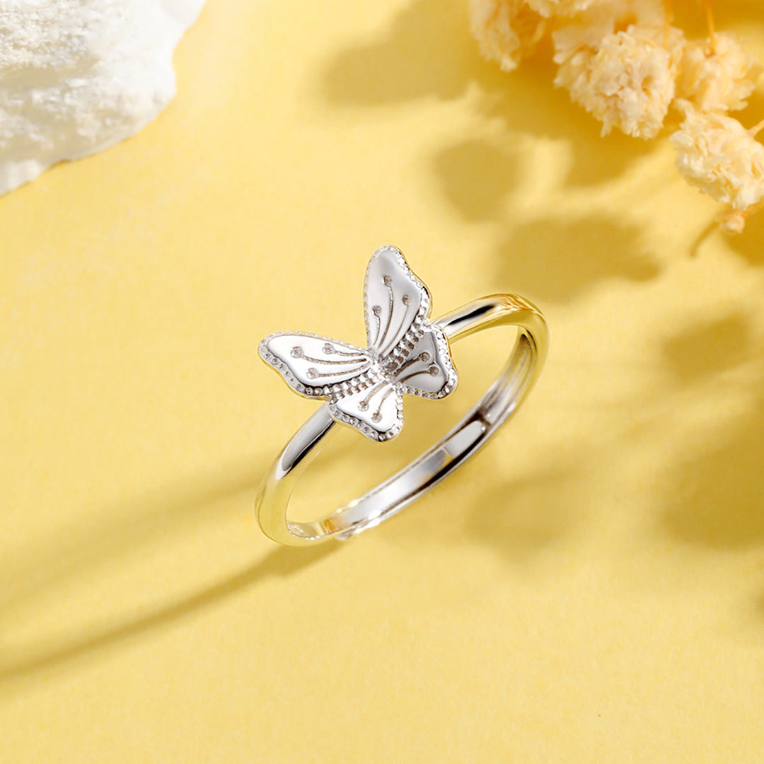 Planderful Everyday Genie Butterfly Ring – Versatile Light Luxury Adjustable Silver Jewelry