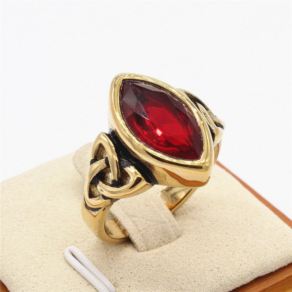 Viking Celtic Zircon Titanium Steel Ring For Unisex Protection Amulet Power By Planderful
