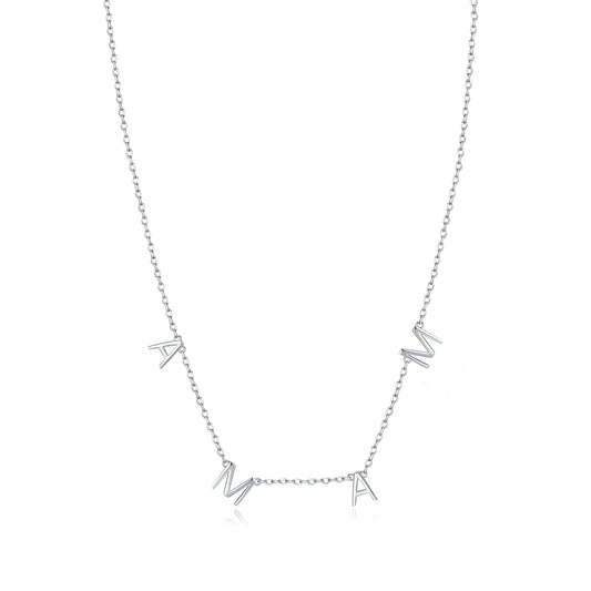 Mama Letter Necklace - S925 Sterling Silver