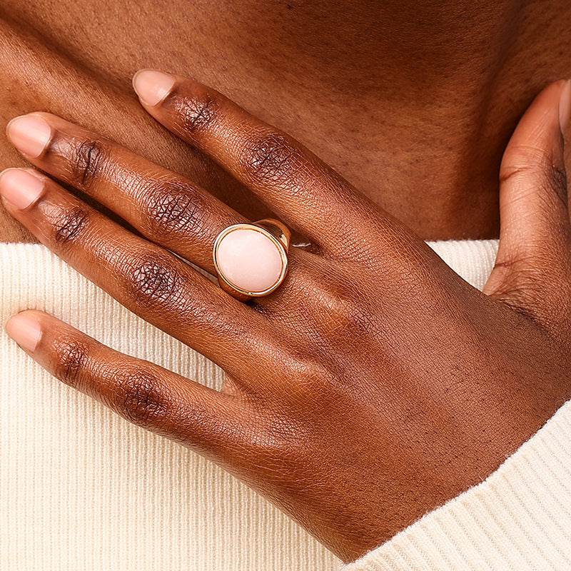 Pink Romantic Parisian Chic Women's Ring with Vintage Flair