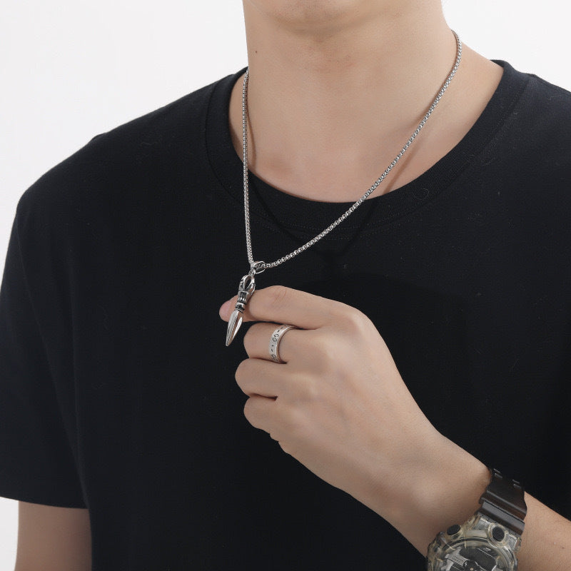 Planderful Vajra Pendant Necklace For Men In Titanium Steel Durable Retro European American Style