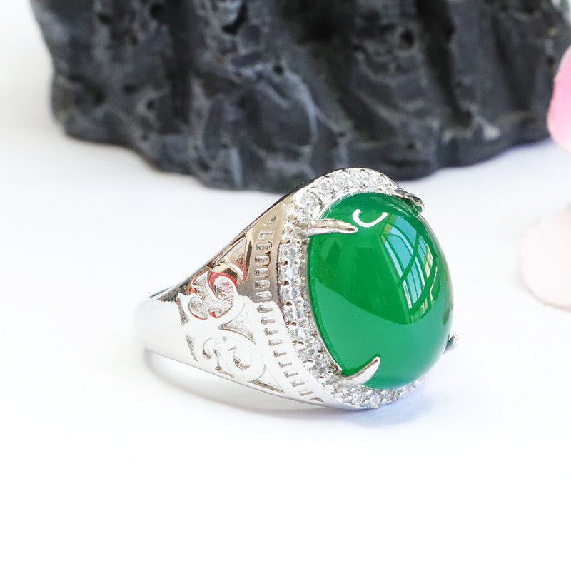 Green Chalcedony Sterling Silver Ring - Fortune's Favor Collection