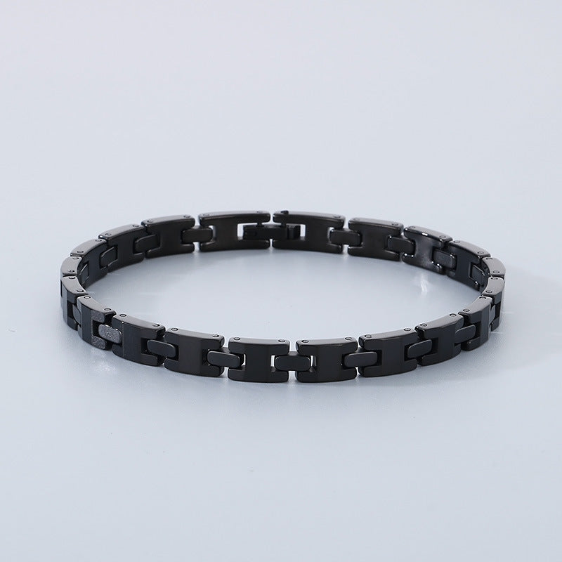 Planderful Mens Tungsten Steel Bracelet Durable H Shape