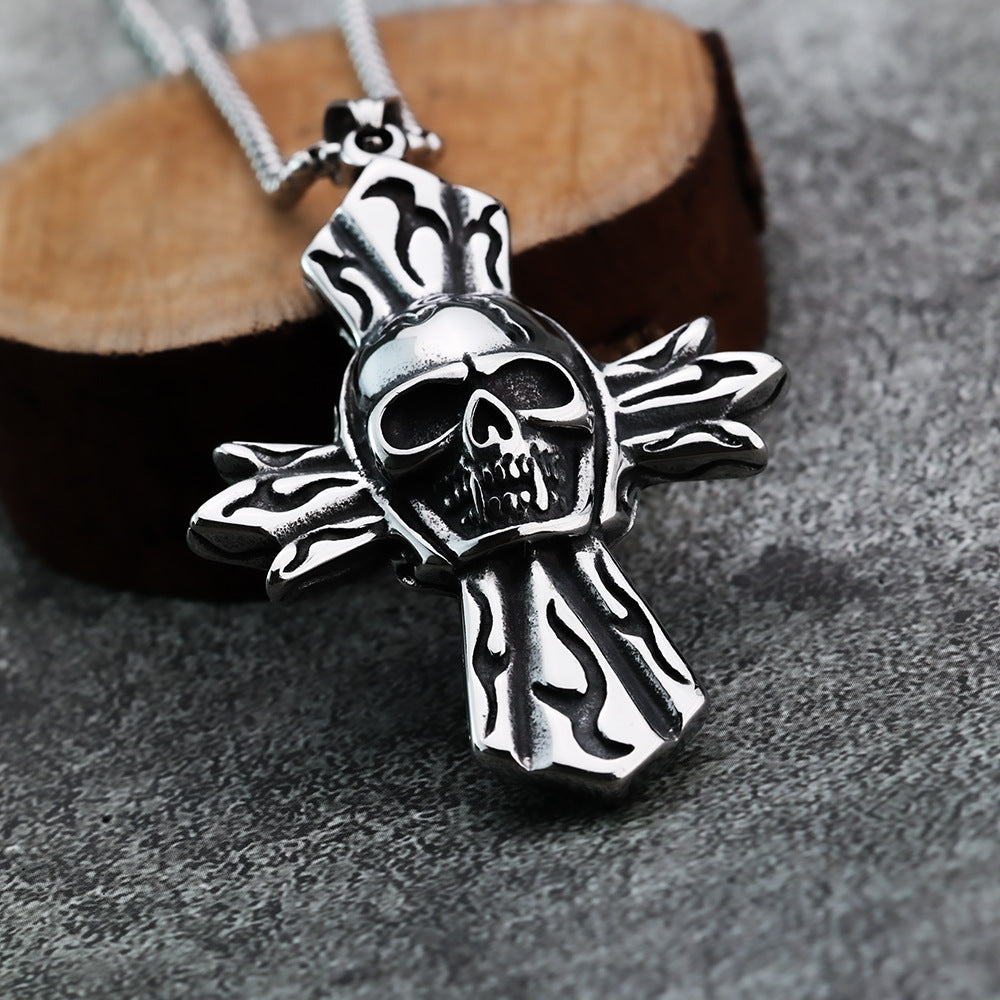 Factory Direct Sales European American Skull Ghost Pendant Necklace