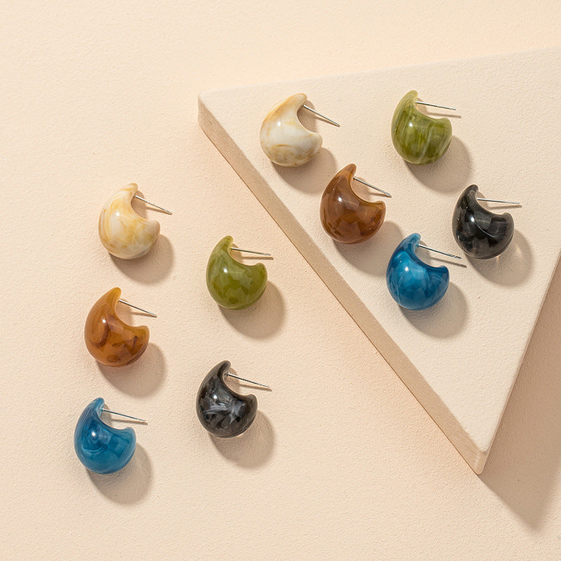 Retro Acrylic Water Drop Earrings Set - Vienna Verve Collection