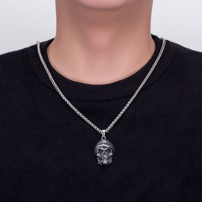 Steel Necklace – Vintage Skull Pendant