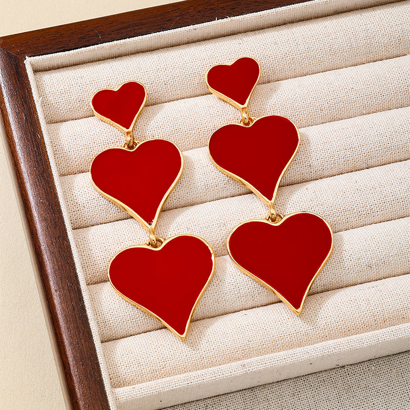 Planderful Vienna Verve Earrings – Stylish Red Love Design for Valentine's Day