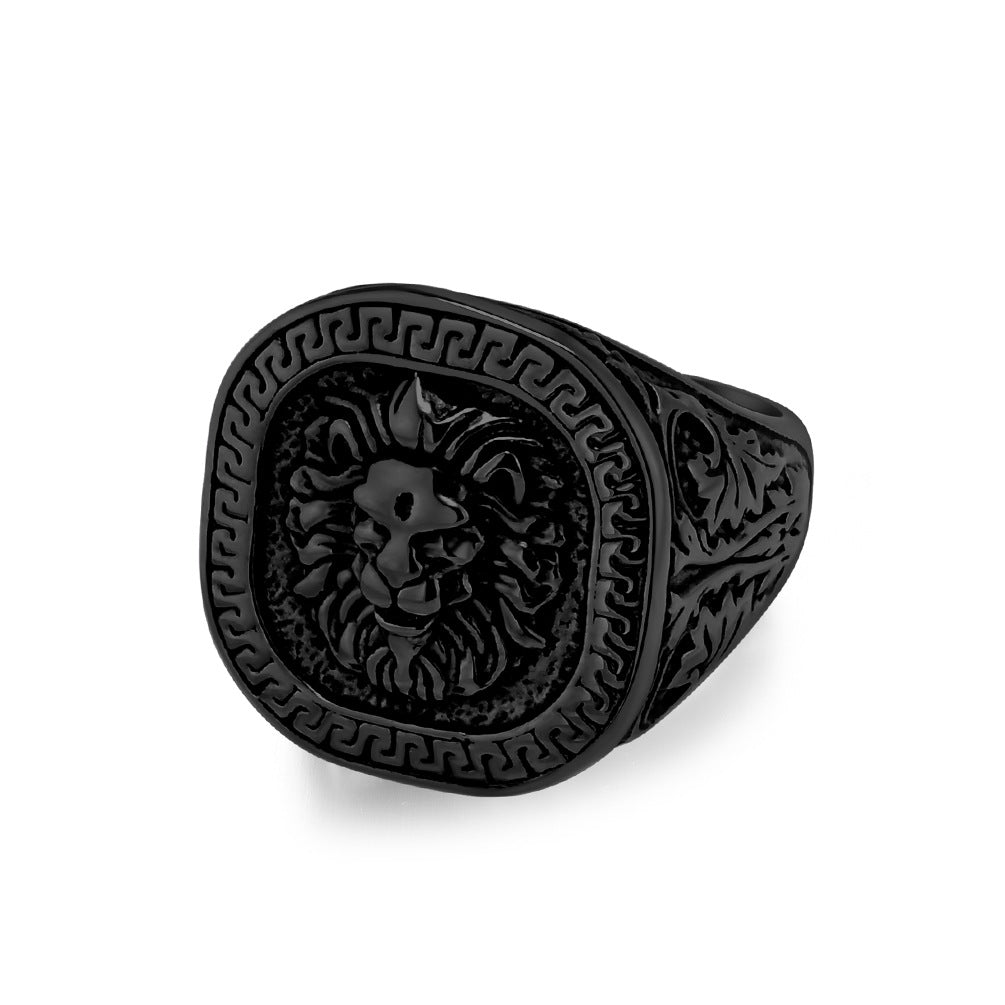 Steel Ring – Statement Lion Head Hip Hop Ring