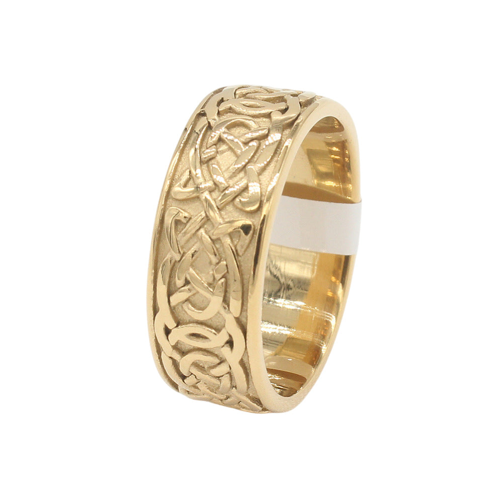 Viking Pattern Ring Titanium Steel Unisex Durable Nordic Totem Design By Planderful For Men And Women