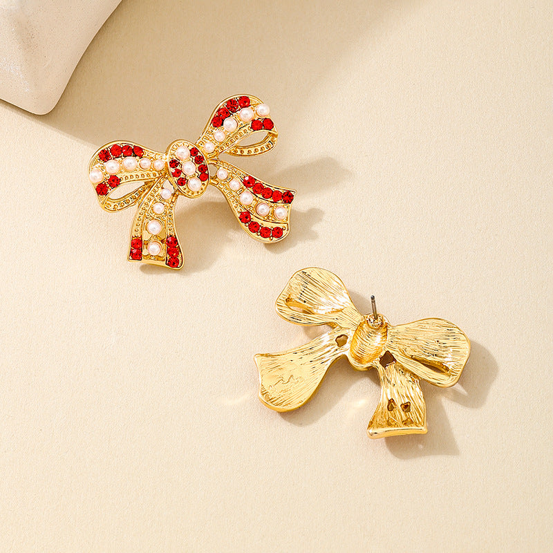 Planderful Vienna Verve Earrings – Exquisite Imitation Pearl Bow Design