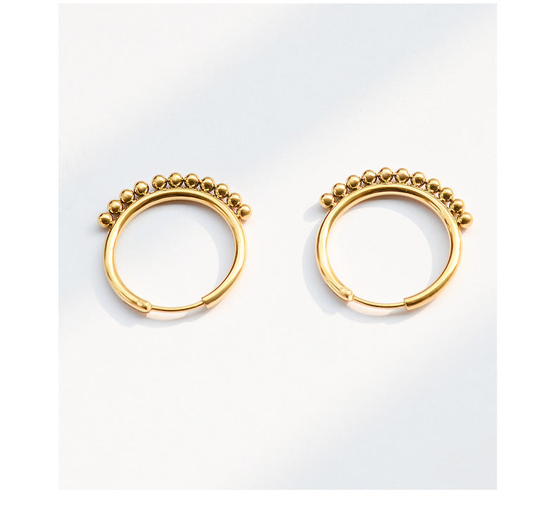 Trendy Titanium Steel Ring Stud Earrings - Autumn/Winter Collection