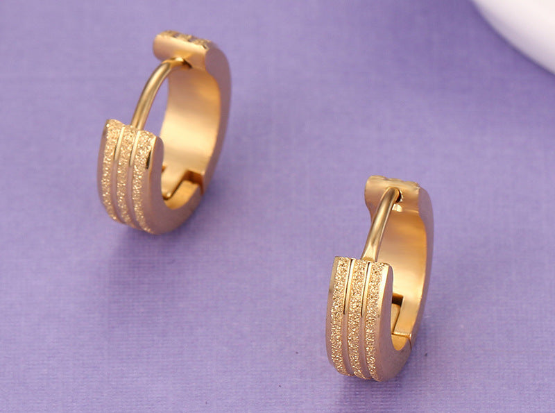 Korean Earrings Stainless Steel Gold Stud Earrings Wholesale
