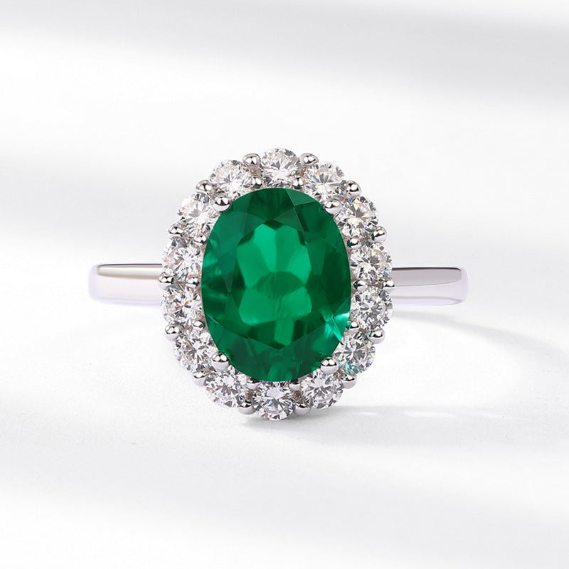 Planderful Classic Lab-Grown Emerald Sterling Silver Ring – Style 4